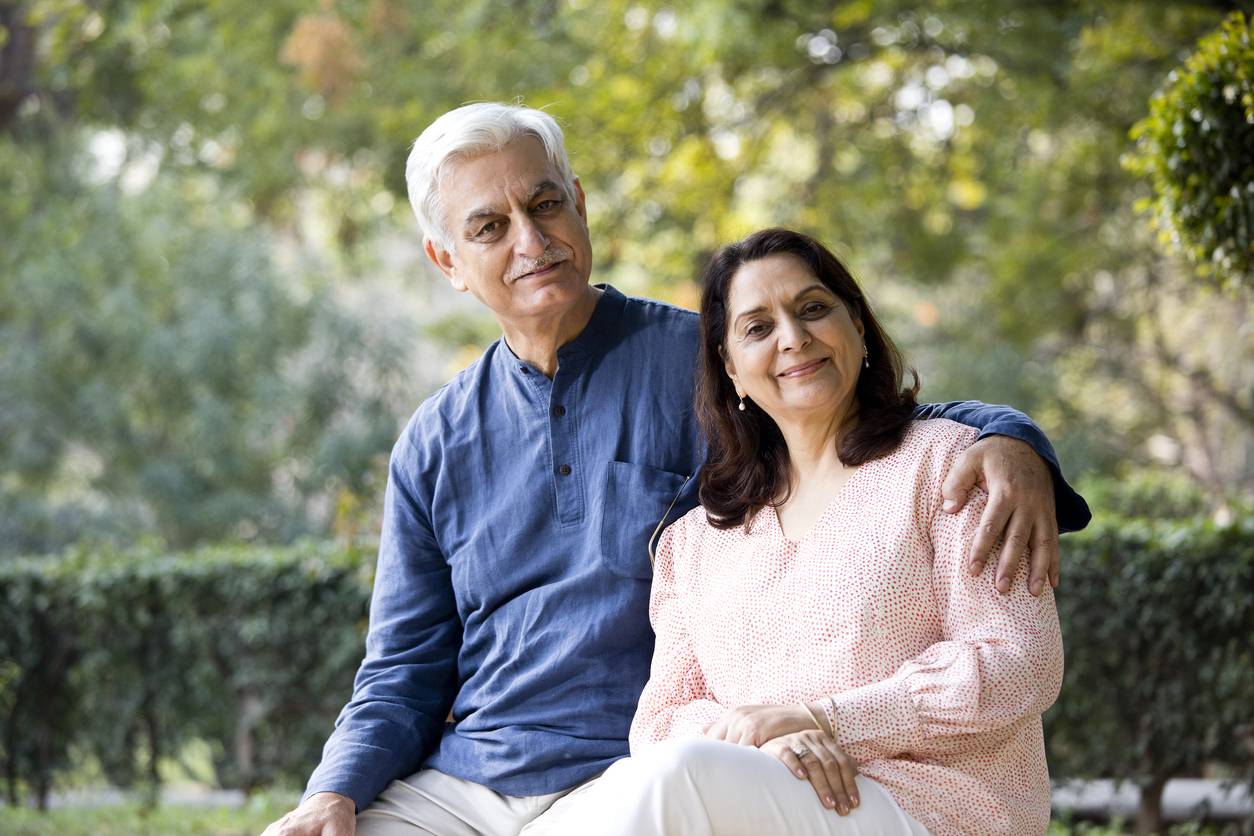 Senior couple at park