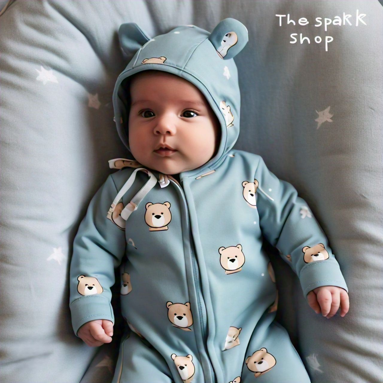 The RS 149 Bear Design Long-Sleeve Baby Jumpsuit Thespark Shop