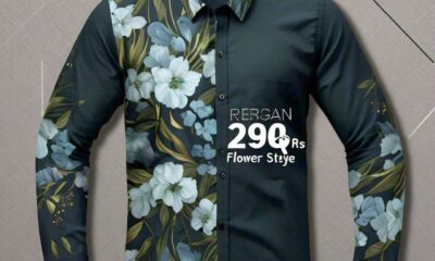 299 Rs Only Flower Style Casual Men Shirt Long Sleeve Thesparkshop.In