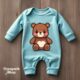 Rs 149 Bear Design Long-Sleeve Baby Jumpsuit Thespark Shop