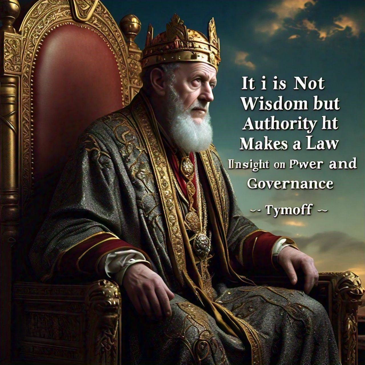 It is Not Wisdom but Authority That Makes a Law. T - Tymoff: Insight on Power and Governance