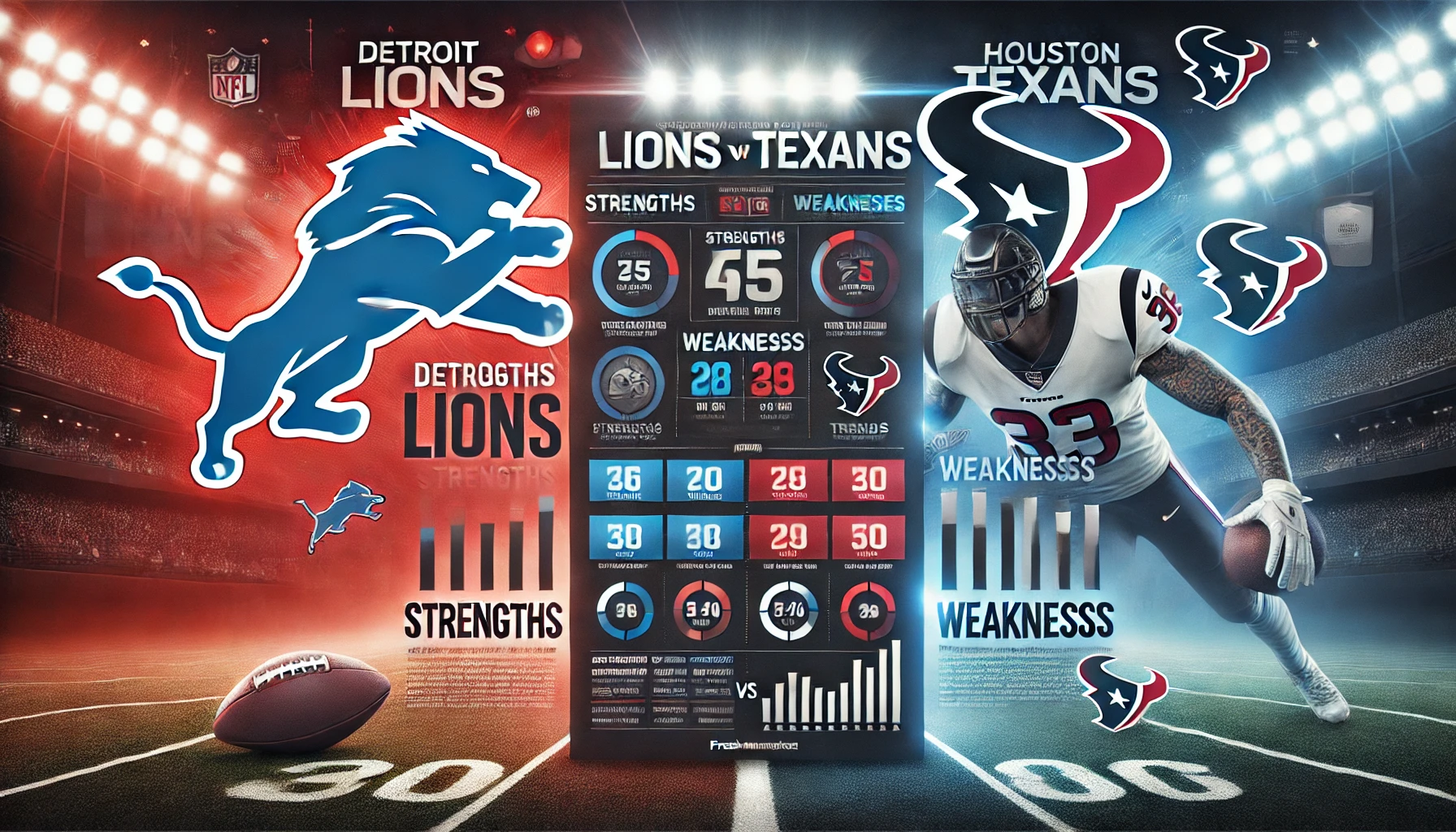 Detroit Lions vs Houston Texans Match Player Stats